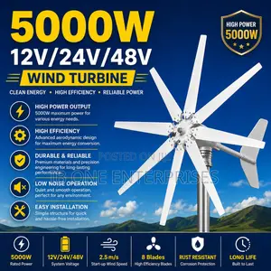 Experience Sustainable Living With 5000w High-Capacity Wind Turbine