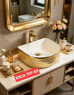 Gold+White Countertop Basin Available