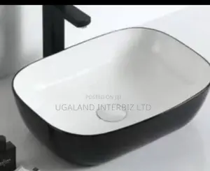 Modern Black White Vessel Basin