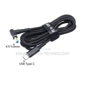 100w Usb Type-C Laptop Power Cable for Hp 4.5x3.0mm
