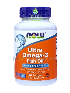 Now Ultra Omega-3 Fish Oil 500/250mg Epa Dha 90 Softgels_