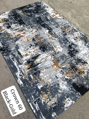 Crown 60 Black Design Turkish Soft Pile Center Rug