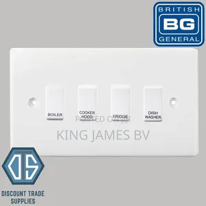 4 Gang White Grid Switches