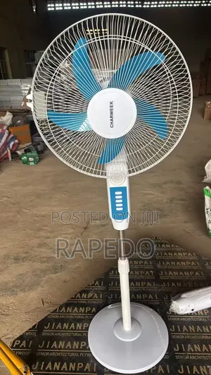 Blue Blade White Charweek Solar Rechargeable Fan Ac Dc