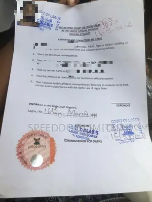 Court Sworn Affidavit and Any Legal Service