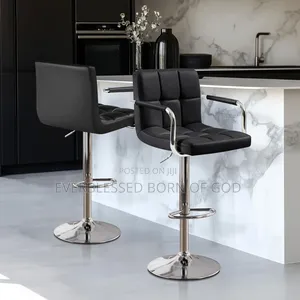 A Sleek Chrome Base Modern Bar Stool
