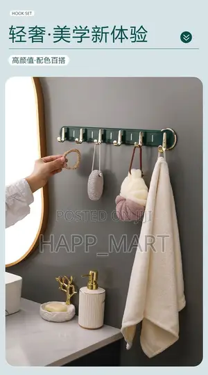 Wall-Mounted Hanging Rack With 6 Hooks