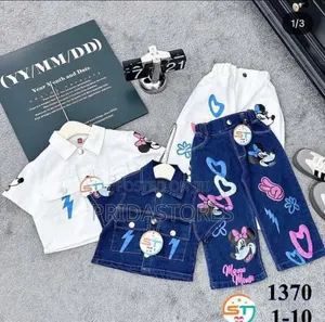 High Quality Vietnam Girls' 2in1 Crop Top Baggy Jeans