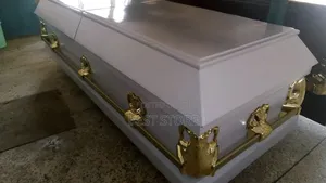 Casket Gold White Wooden