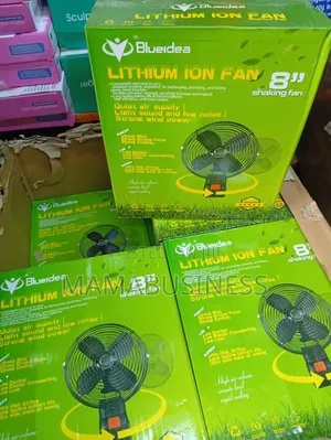 2 Batteries Strong Wind Electric Lithium Fan - 8 Inches