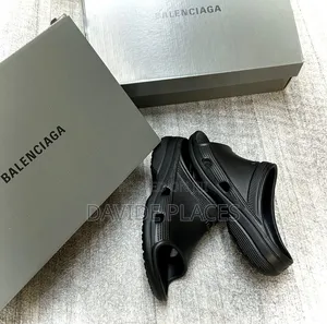 Quality Original Balenciaga Unisex Rubber Slide Black