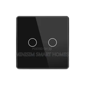 2 Gang Zigbee Concave Switch- Black Frame