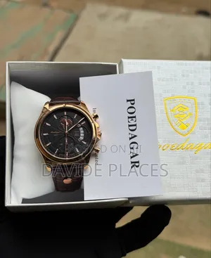 *Poedagar Leather* _Chronograph_ Waterproofs With Sapphire Glass _Co