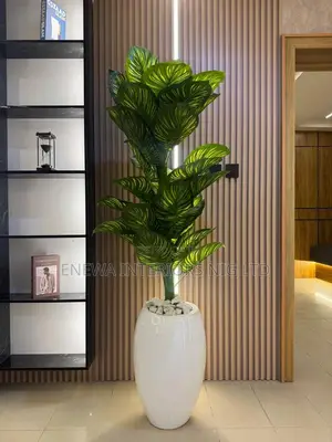 Artificial Plants and Fiber Vase