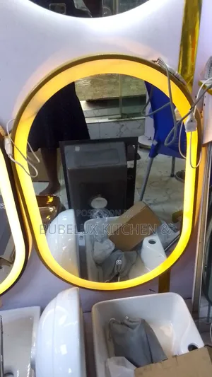 Led Light Mirror for Bathroom/Makeup - Oval Gold Frame, New