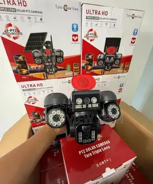 V380 Triple Lens PTZ Solar Camera With Free Gift Inside