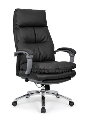 Luxury High-Back Executive Leather Office Chair With Footrest