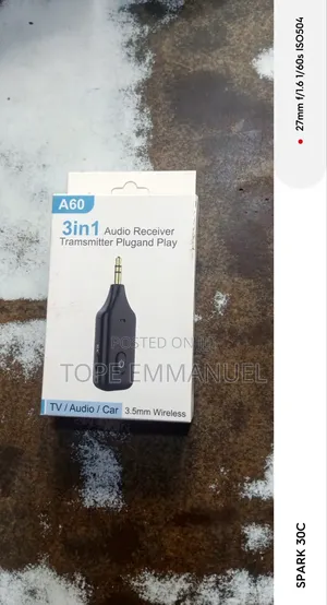 A60 3 in 1 Audio Adapter for Both Bluetooth Transmitter and Receiver