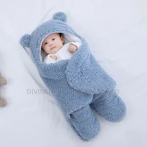 Baby Swaddle Sleeping Bag 0–9 Months - Warm Hooded Bear Design