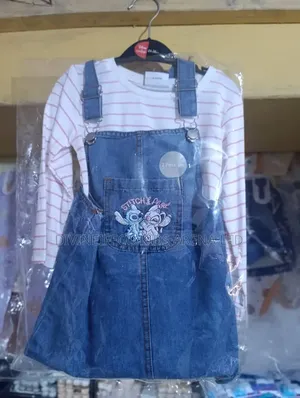 Disney Stitch Angel Denim Pinafore Dress Set (2pcs)