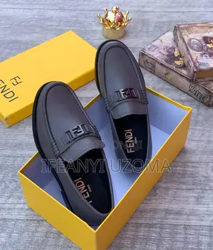 Ash and Black Color Leather Luxury Shoe