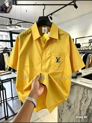 Top Notch Luxury Men's Shirts Louis Vuitton Best Quality Well Banded