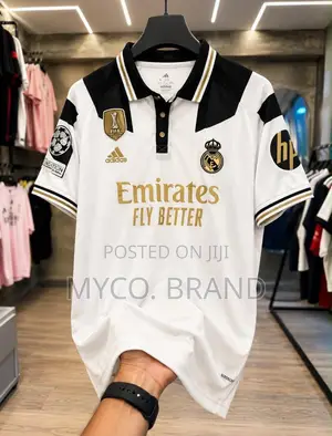 Real Madrid Home Jersey – White/Gold Adidas Football Shirt