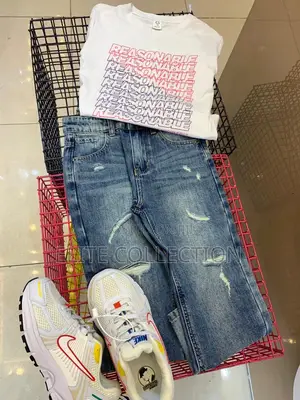 Luxury Quality Outfit Combo for Kids Top- Sneakers-Jeans-Little