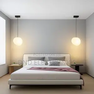 Modern Frosted White Globe Pendant Light E27 Bedside Hanging Lamp