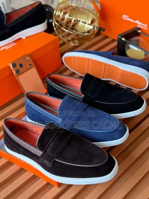 Santoni Men's Suede Casual Loafers Size 40-46