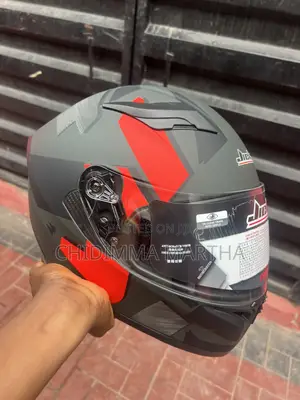 Black With Touch of Red Helmets