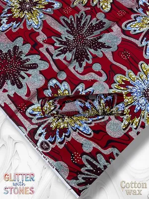 Original Luxury Embellished Stone Ankara for Bridal Box, Gifts