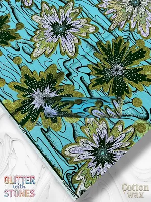 Original Luxury Embellished Stone Ankara for Bridal Box, Gifts