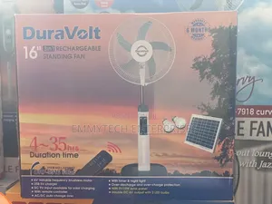 16inch Duravolt Rechargeable Solar Standing Fan