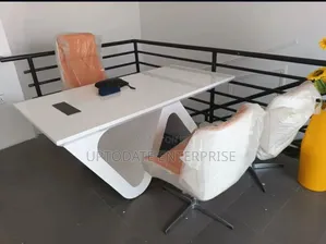 K Leg Shape White Office Desk