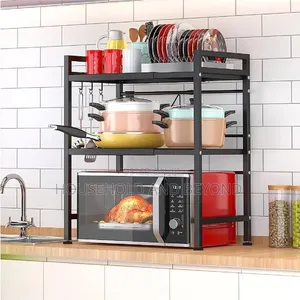 3-Tier Microwave Rack Organizer – Heavy Duty Kitchen Storage Stand