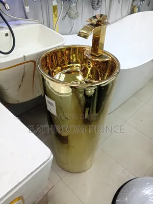 Shining Gold Freestand Wash Hand Basin
