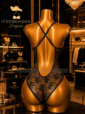 Black With Red Sheer Net Bodysuit Open Bust and Open Crotch