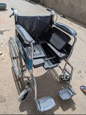Chrome-Plated Steel Commode Wheelchair