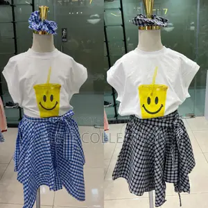 3pcs Handkerchief Skirt Set Comes With Hair Band)*Size: 3yrs to 10yrs