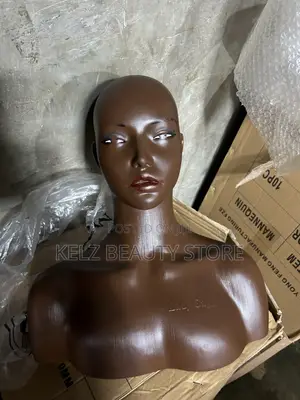 Wig Dummy Head -Shoulder Length (Ebony)
