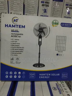 Hamtem Solar Fan 16inch With Solar Panel And Lights