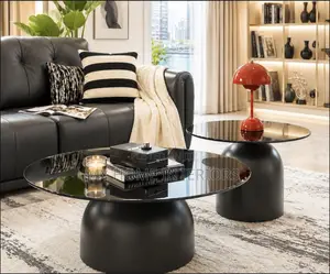 New Arrival Round Glass Top Coffee Table