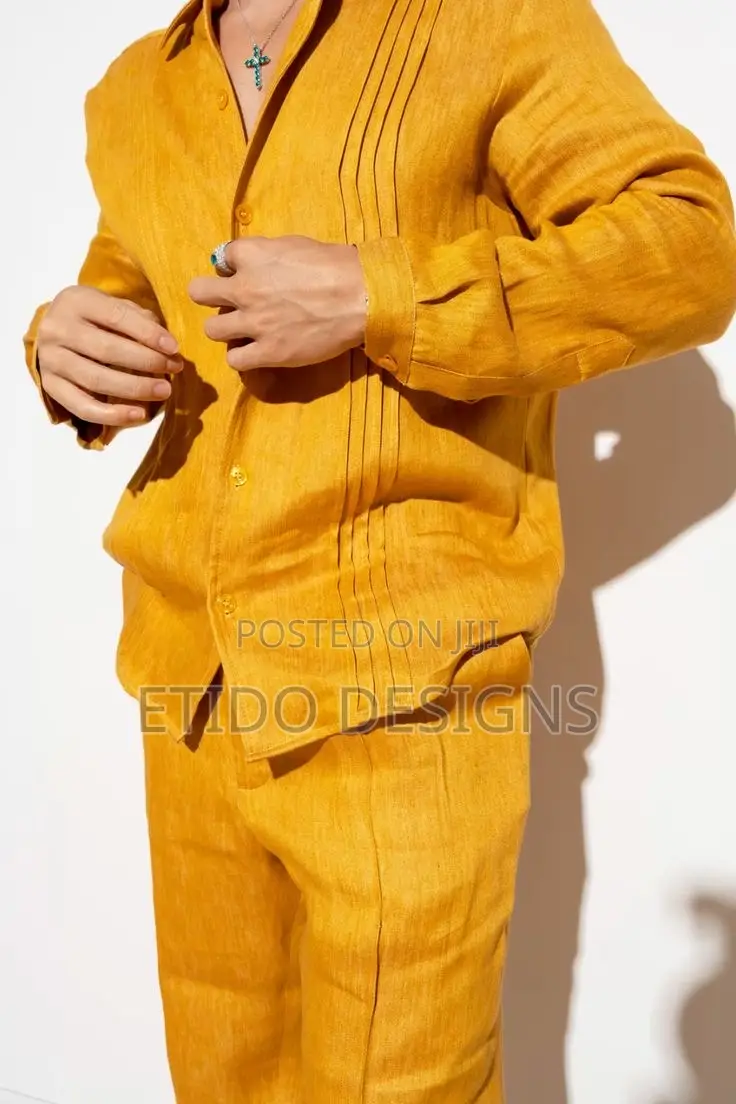 2 Piece Linen Outfit for Men .