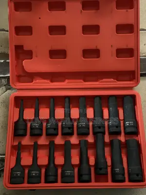 1/2”Powerforce 16-Piece Metric Long Impact Hex Bit Socket Set