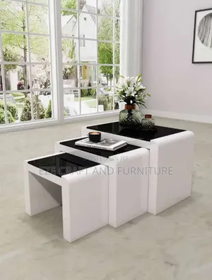 3in1 Glass Top With Wooden Leg Side Stool
