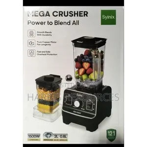 Syinix Mega Crusher Blender 1500w - 2l Unbreakable Jar Grinder