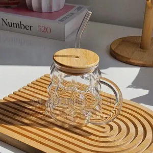 Glass Mug With Straw