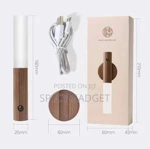 Magnetic Wooden Rechargeable Body Sensor Led Night Lamp