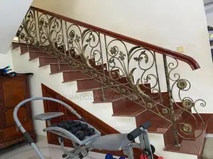 Wood Top Wrought Iron Rails
